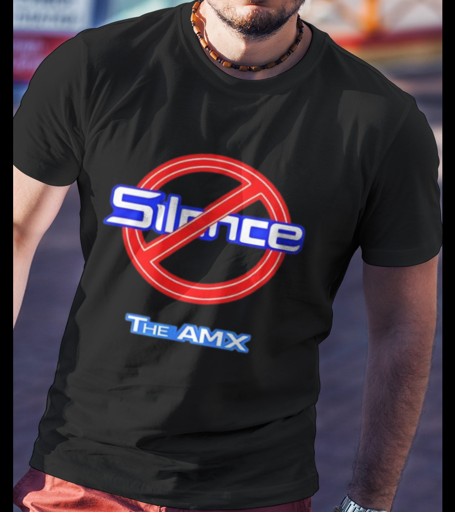 No Silence The AMX Red Circle Blue T-Shirt