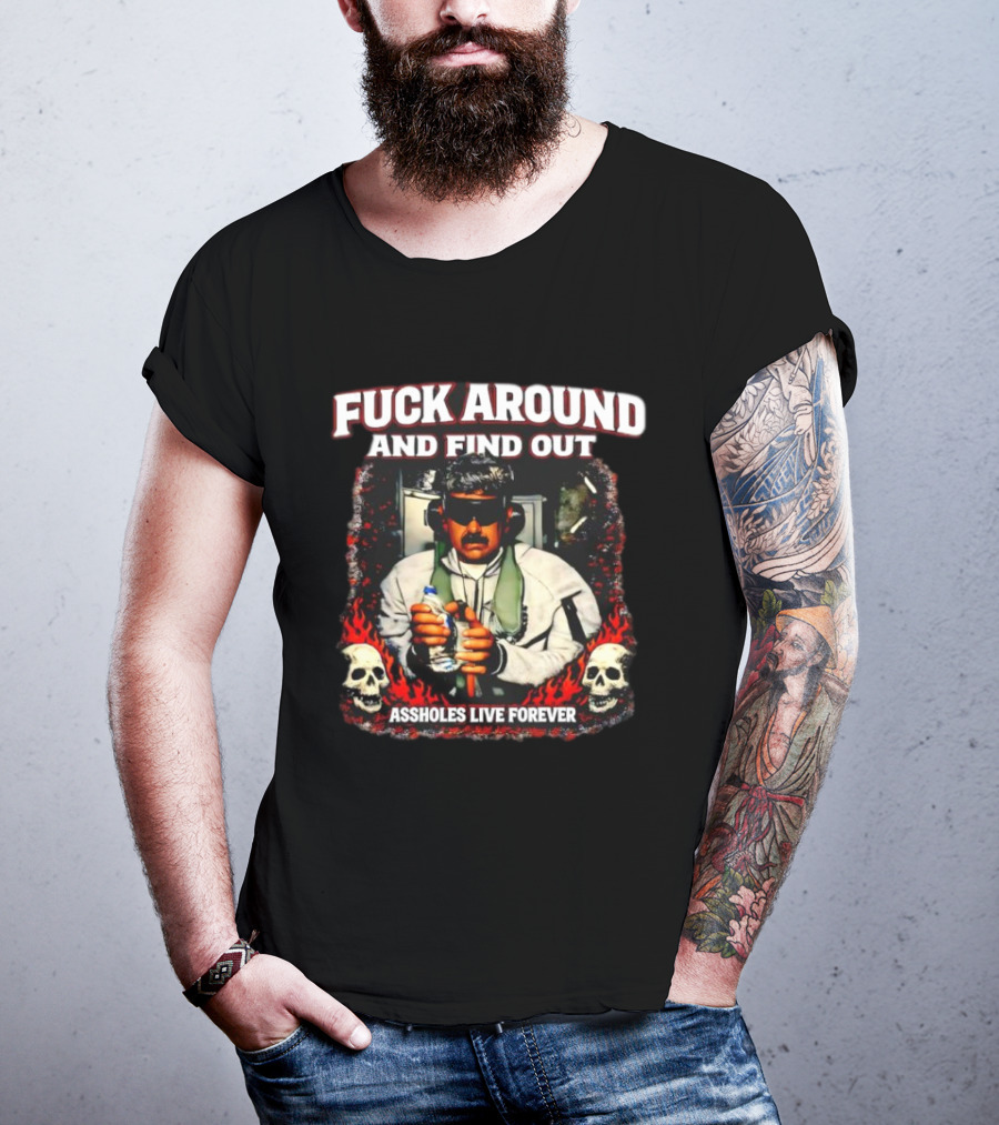 F*** Around And Find Out Venezuela Assholes Live Forever Skulls T-Shirt
