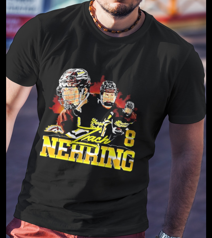 Western Michigan Broncos Men's Ice Hockey Zach Nehring 8 NCAA T-Shirt