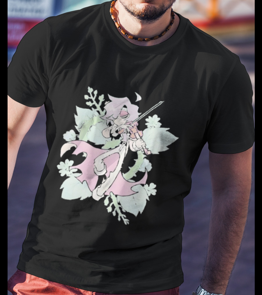 Zeddyzi Ramshackle Stone Vibes Guitar Player With Pastel Floral T-Shirt