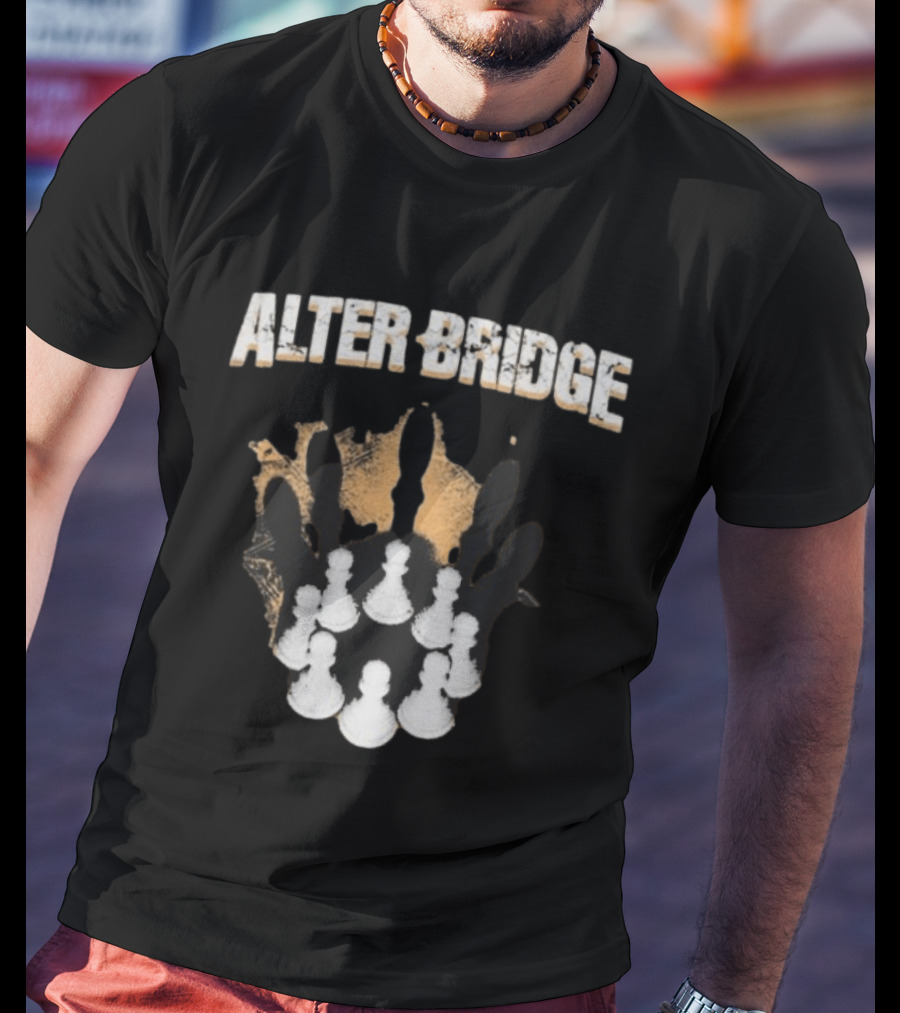 Alter Bridge Pawns Kings Crown Chess Pieces Band Merchandising T-Shirt