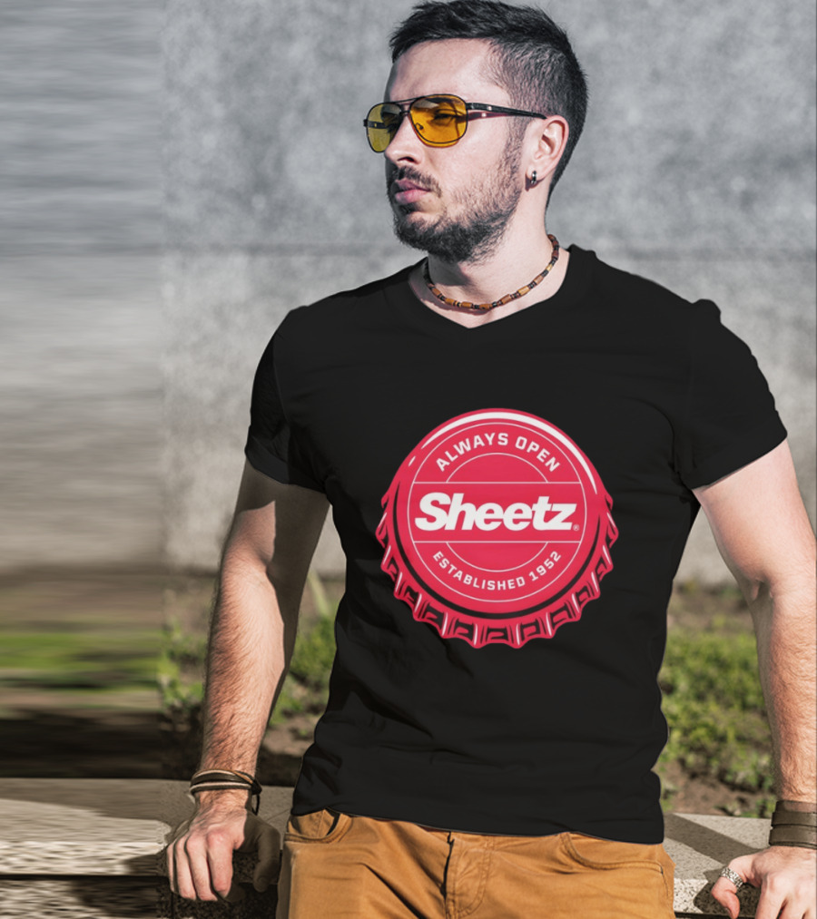 Always Open Sheetz Established 1952 Red Bottle Cap T-Shirt