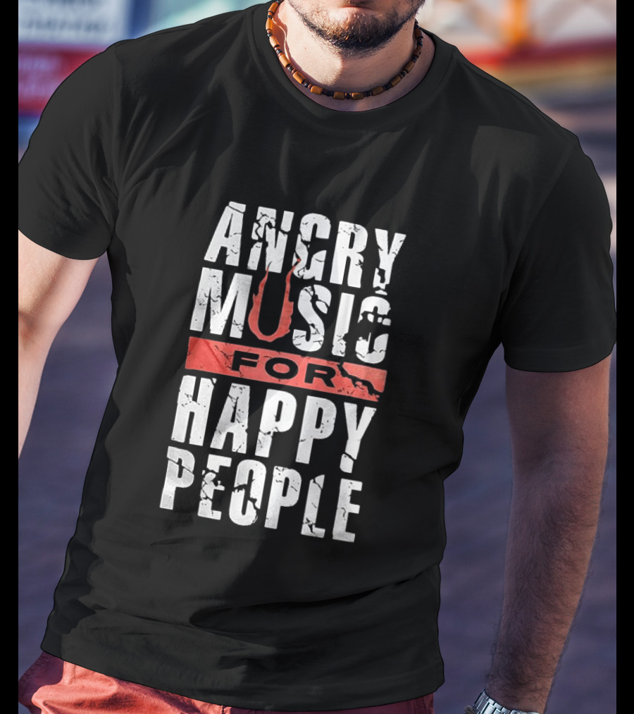 Angry Music For Happy People Red Lightning Bold T-Shirt