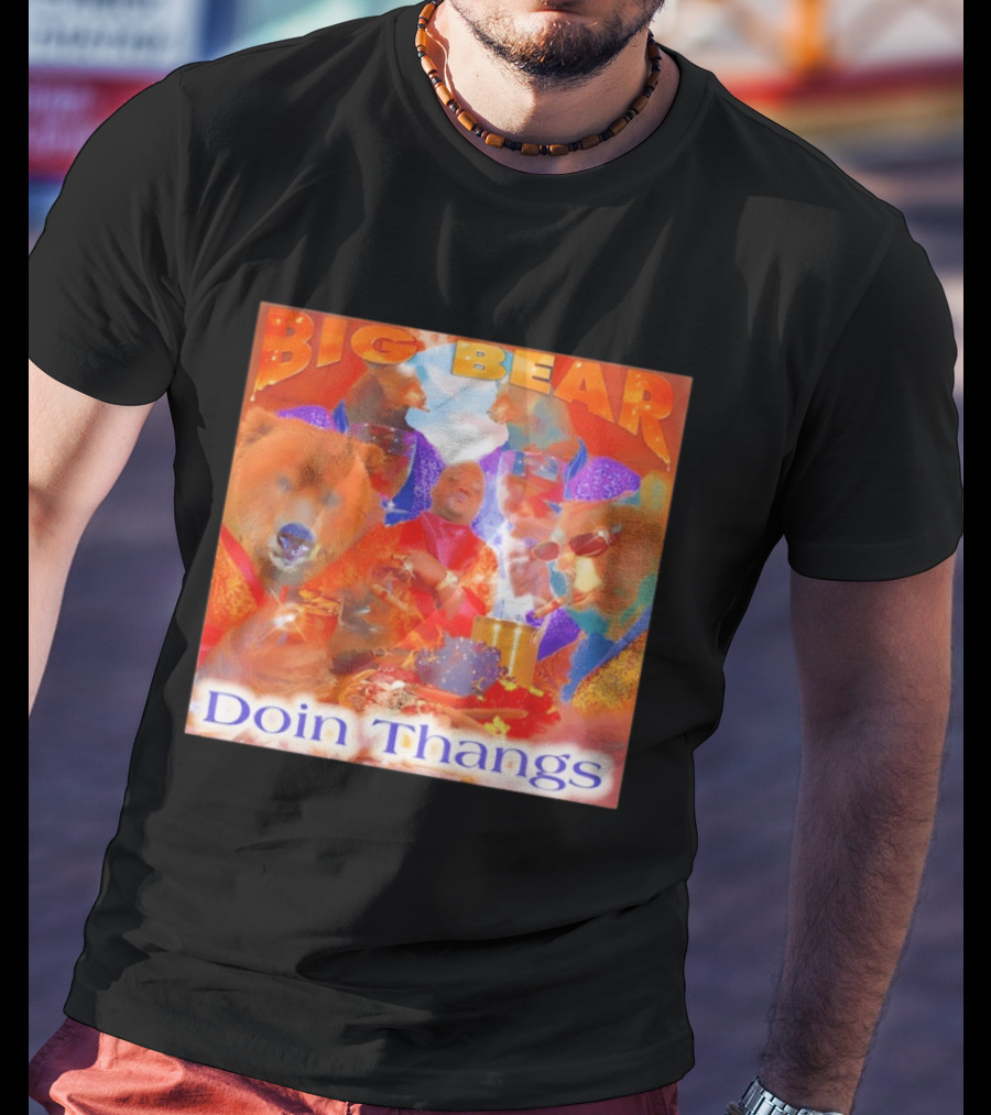 Big Bear Doin Thangs Album Cover Collage T-Shirt