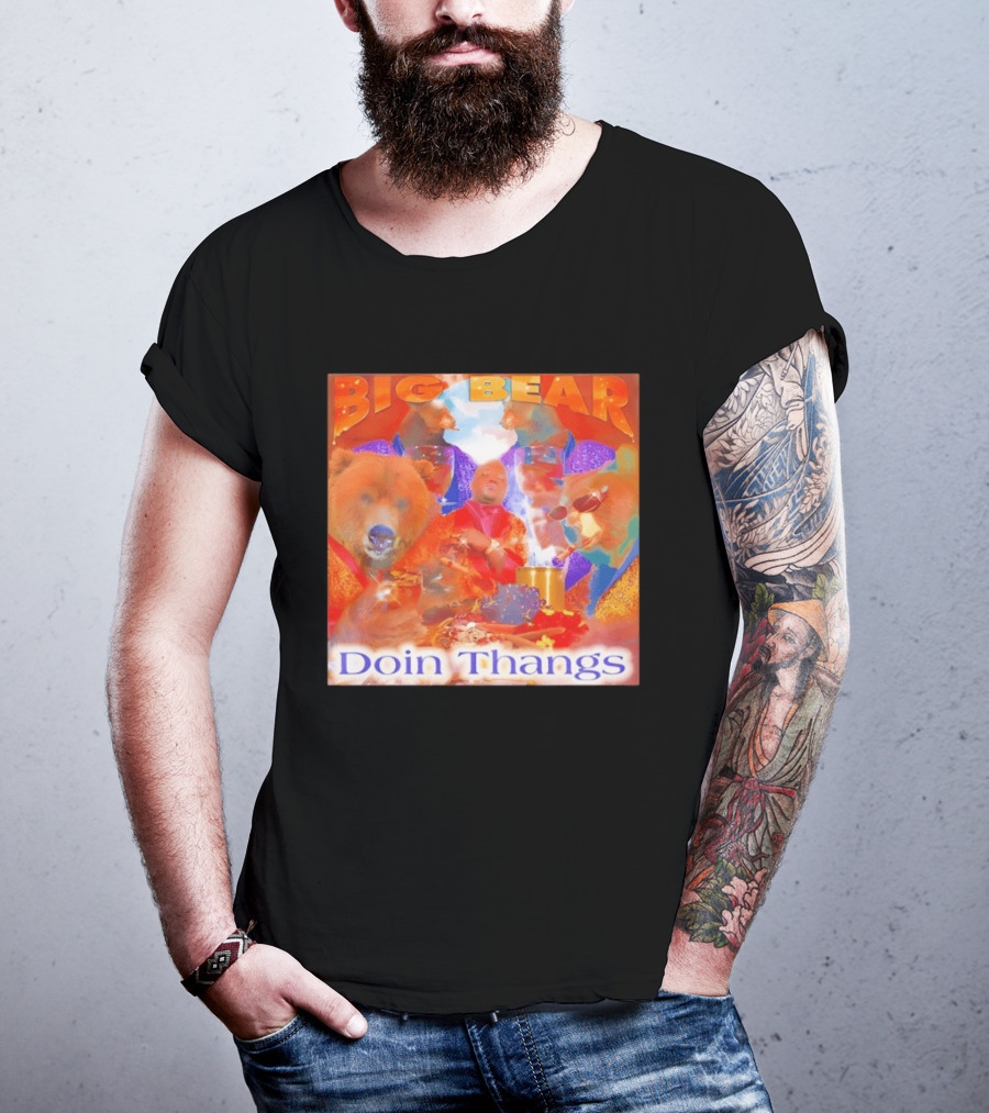 Big Bear Doin Thangs Album Cover Collage T-Shirt