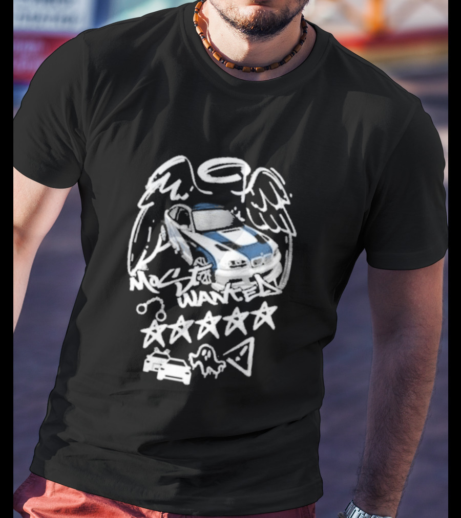 BMW M3 E46 Most Wanted Halo Angel Wings Five Stars T-Shirt