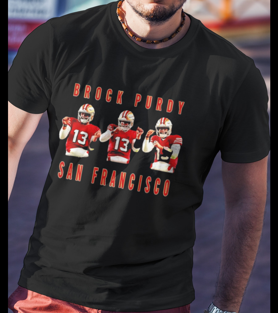 Brock Purdy 13 San Francisco 49ers Quarterback Action T-Shirt