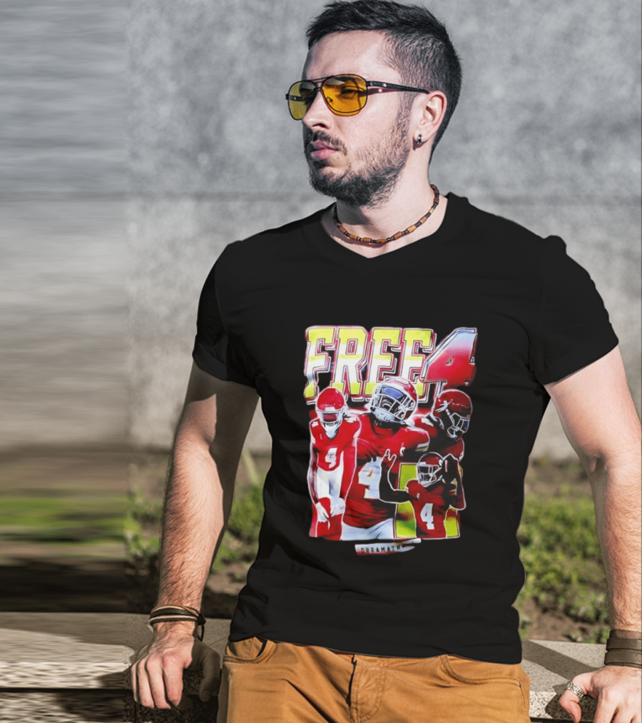 Free 4 Rashee Rice Kansas City Chiefs Dreamathon T-Shirt