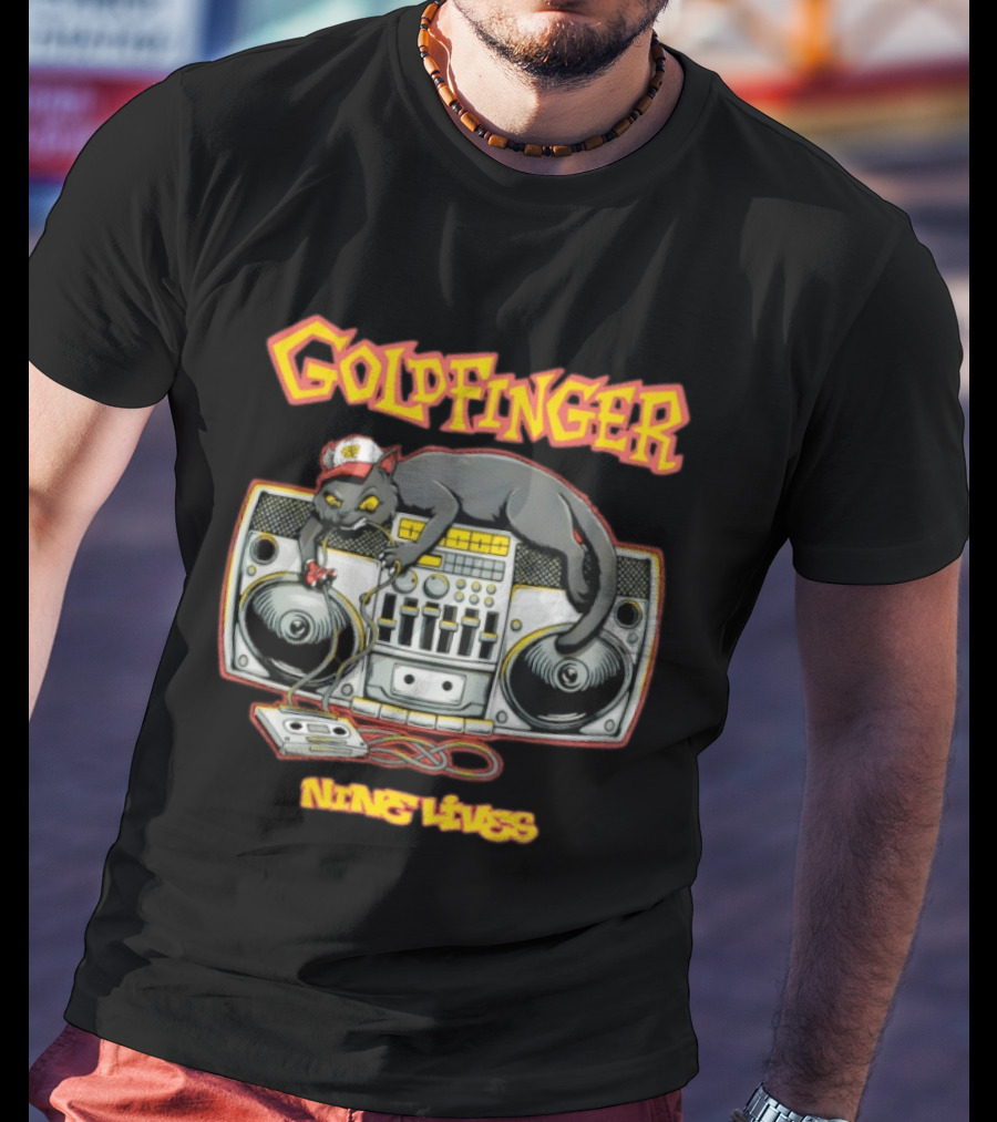 Goldfinger Cat DJ Nine Lives Boombox Music T-Shirt