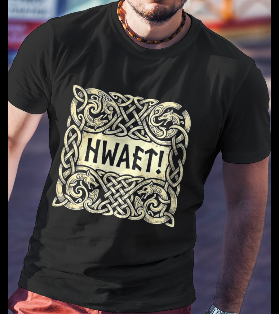 Hwaet Beowulf Viking Knotwork T-Shirt