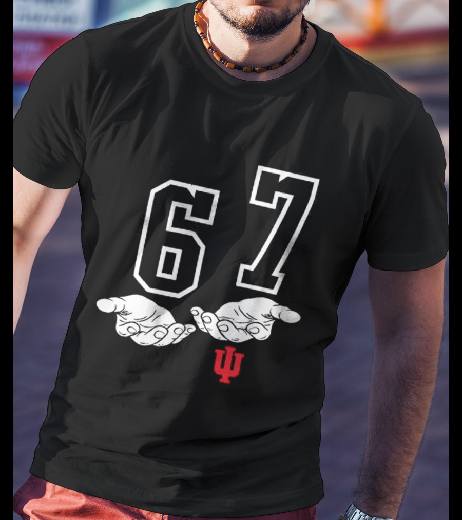 Indiana Hoosiers Football 67 Hand Gesture T-Shirt