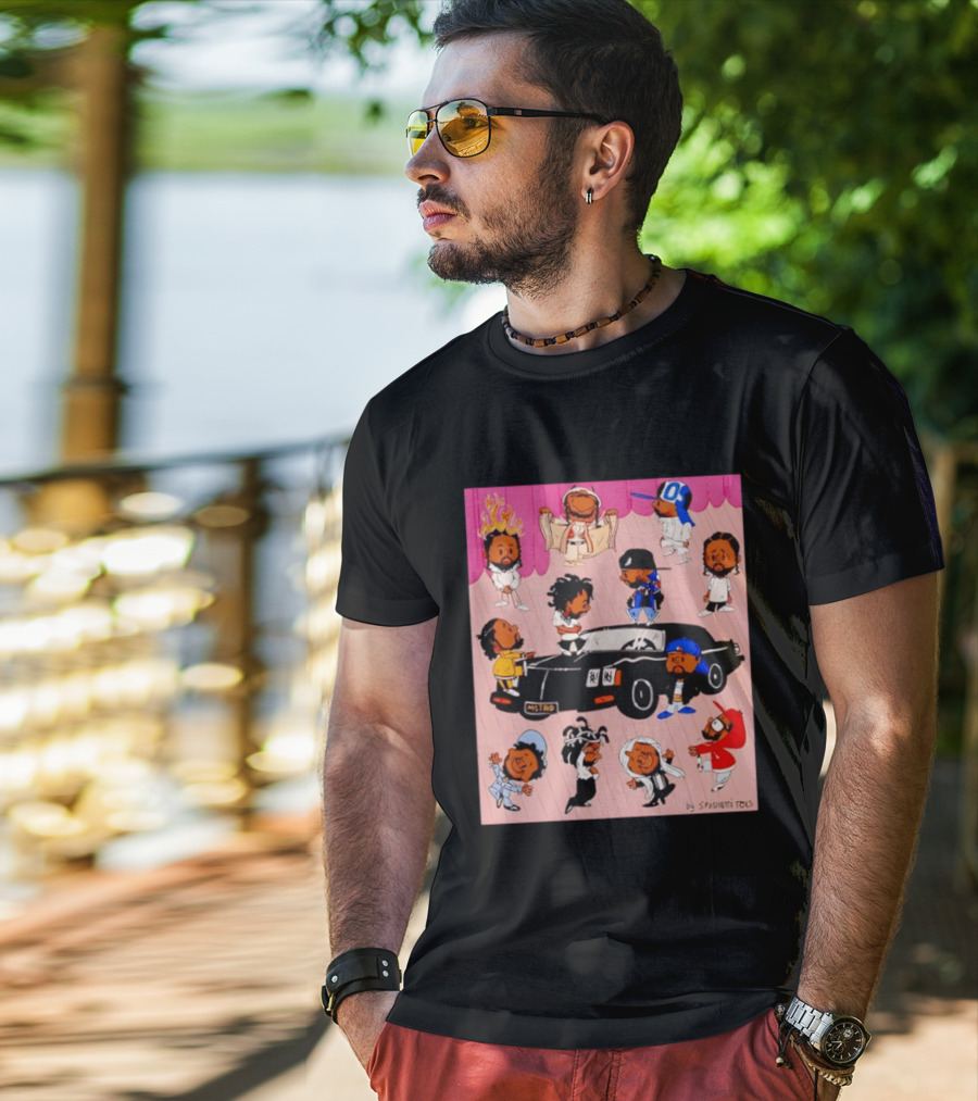 Kendrick Lamar Peanuts Characters Mashup Diverse Eras By Spughetti Tolls T-Shirt