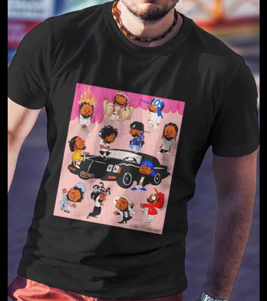 Kendrick Lamar Peanuts Characters Mashup Diverse Eras By Spughetti Tolls T-Shirt