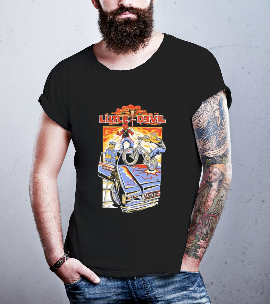 Little Devil BMX Police Chase Red Character And Van T-Shirt