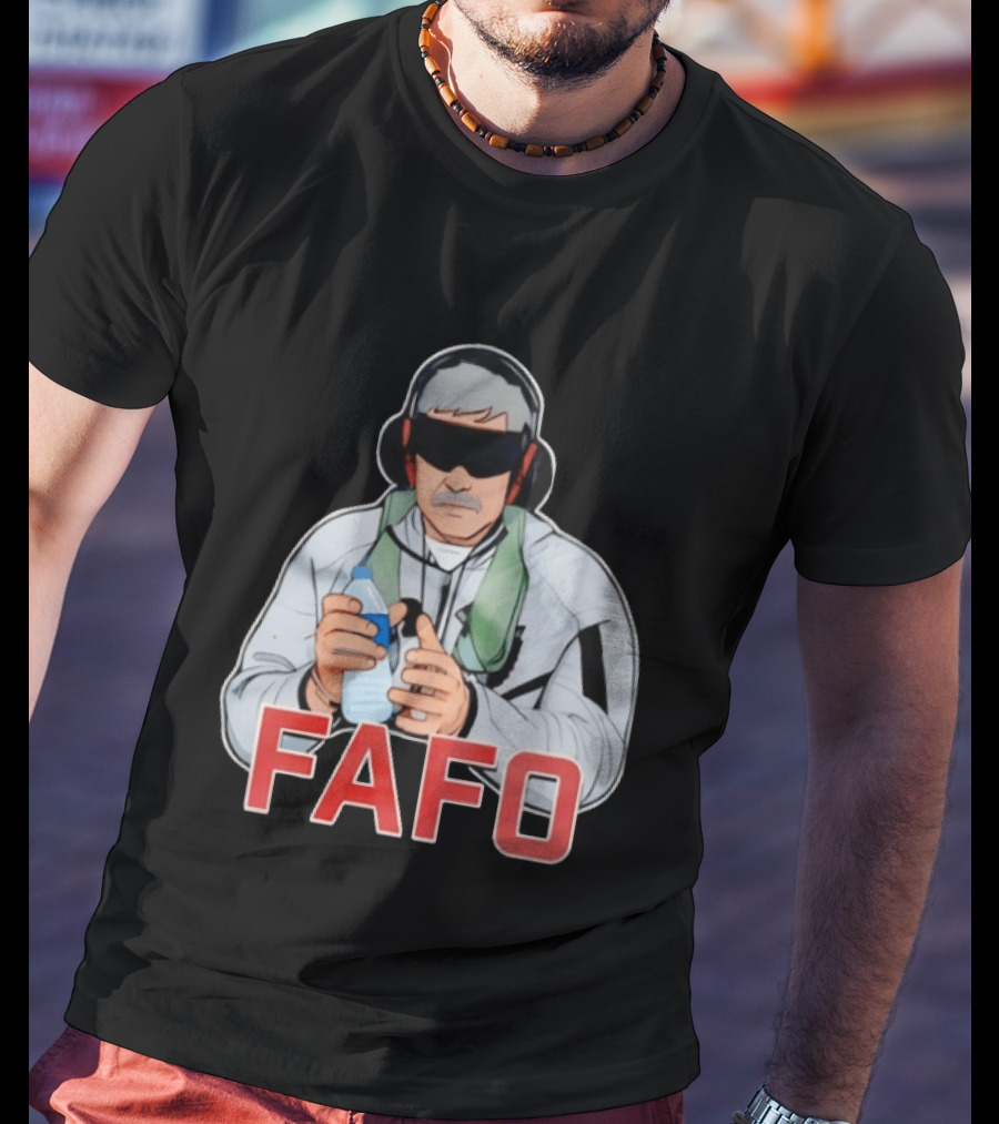 FAFO Maduro Character With Headphones And Water Bottle T-Shirt