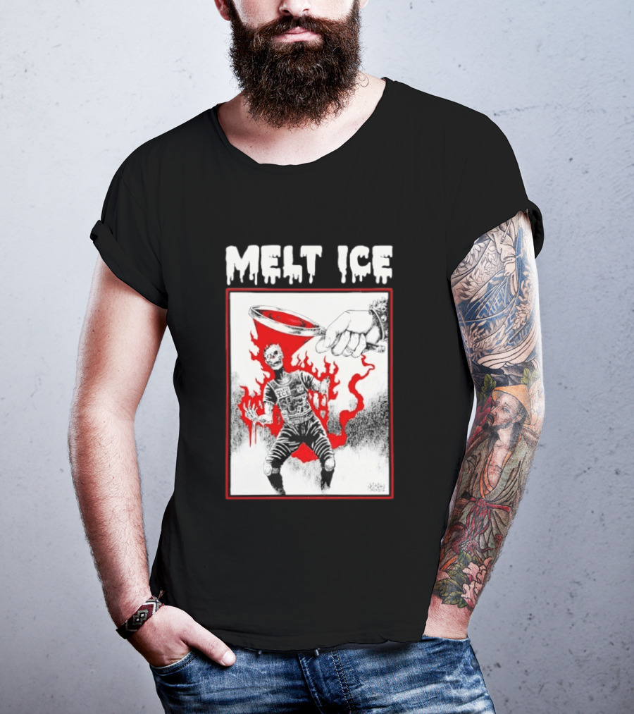 Melt Ice Skeleton Magnifying Glass Scene T-Shirt