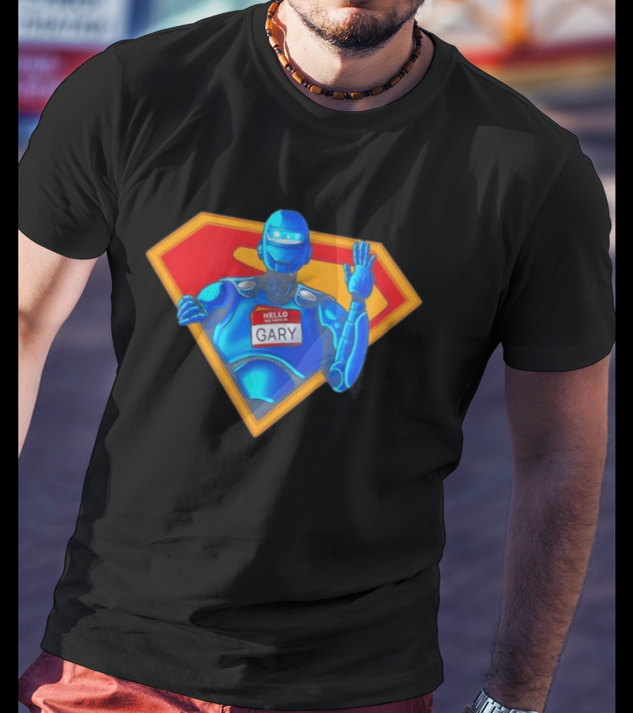 Gary Robot Superman Parody With Nametag T-Shirt