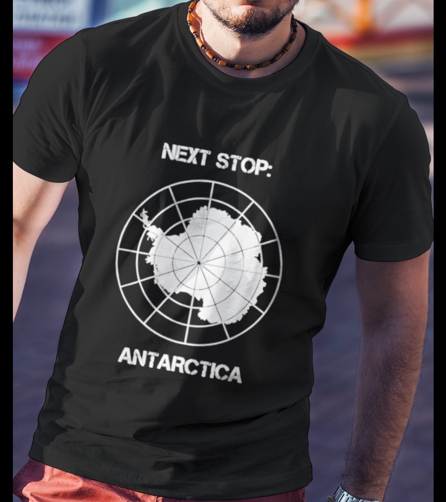 Next Stop Antarctica Map Outline Adventure T-Shirt