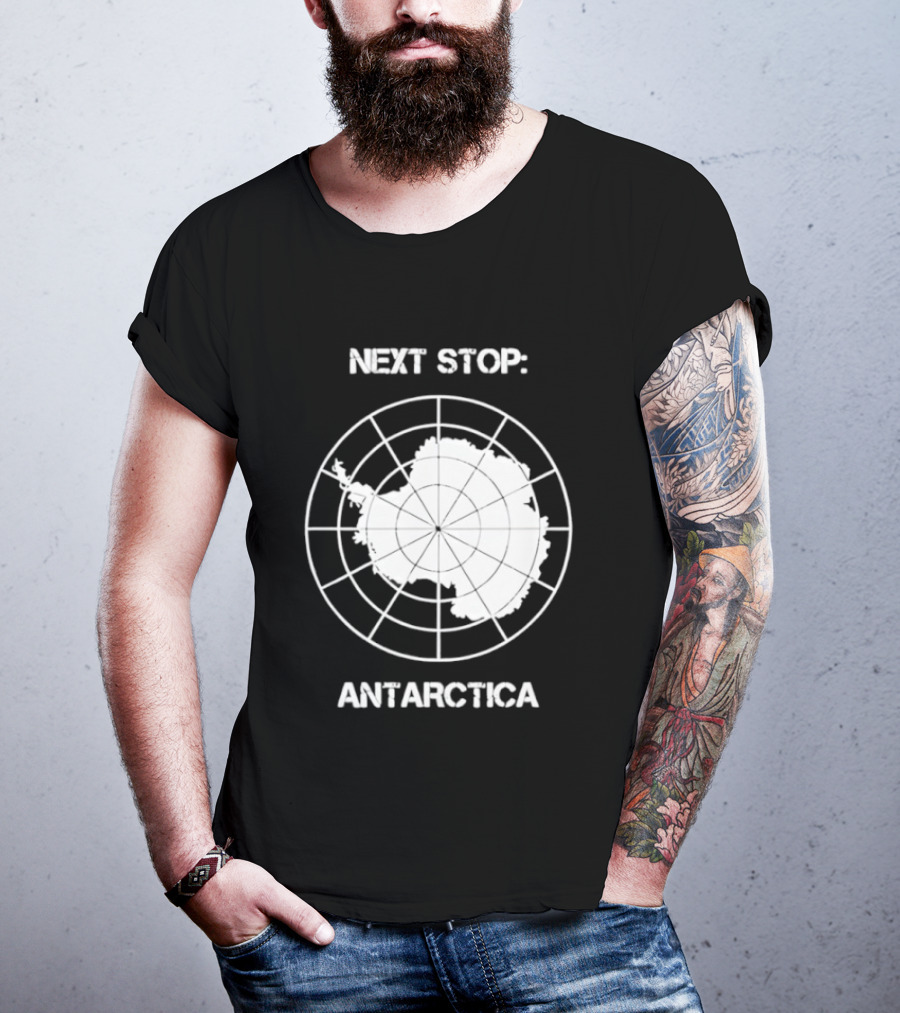 Next Stop Antarctica Map Outline Adventure T-Shirt
