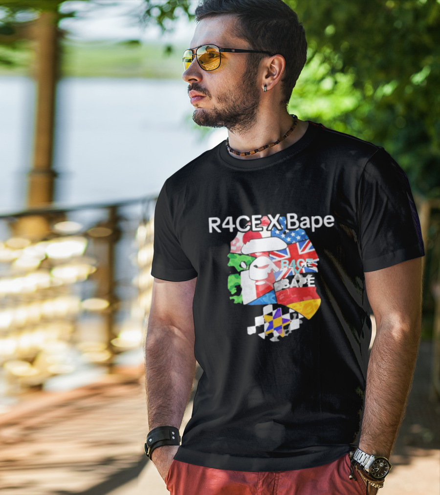 R4CE X Bape International Flags Collaboration T-Shirt