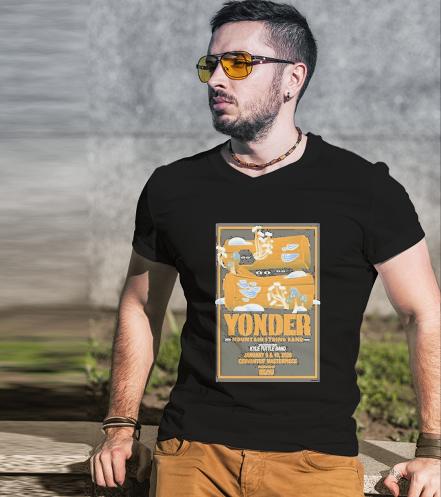 Yonder Mountain String Band Kyle Tuttle Band January 9 10 2026 Cervantes Masterpiece KGNU T-Shirt