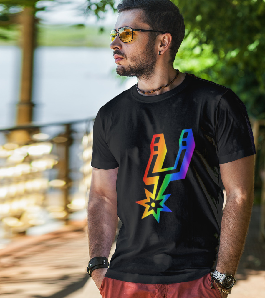 San Antonio Spurs LGBT Pride Rainbow Spurs T-Shirt