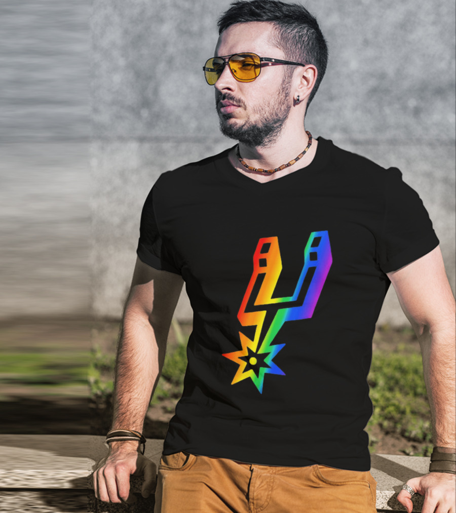 San Antonio Spurs LGBT Pride Rainbow Spurs T-Shirt