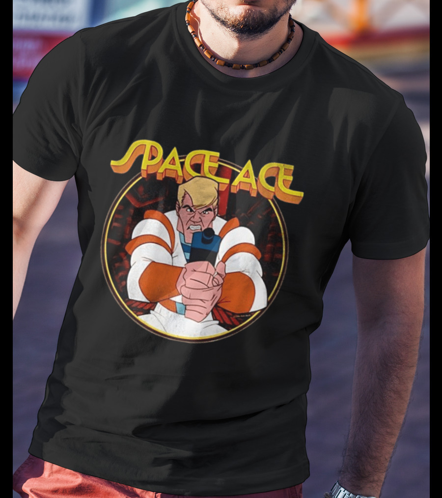 Space Ace Classic Video Game Hero With Blaster T-Shirt