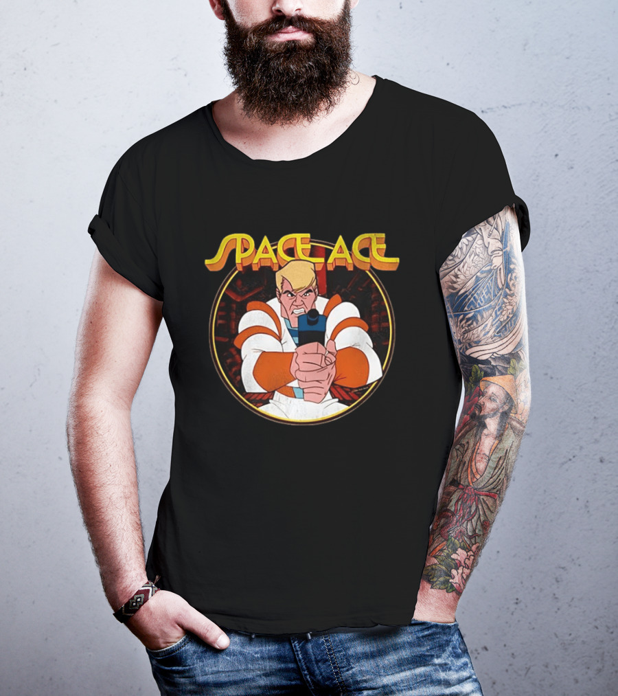 Space Ace Classic Video Game Hero With Blaster T-Shirt