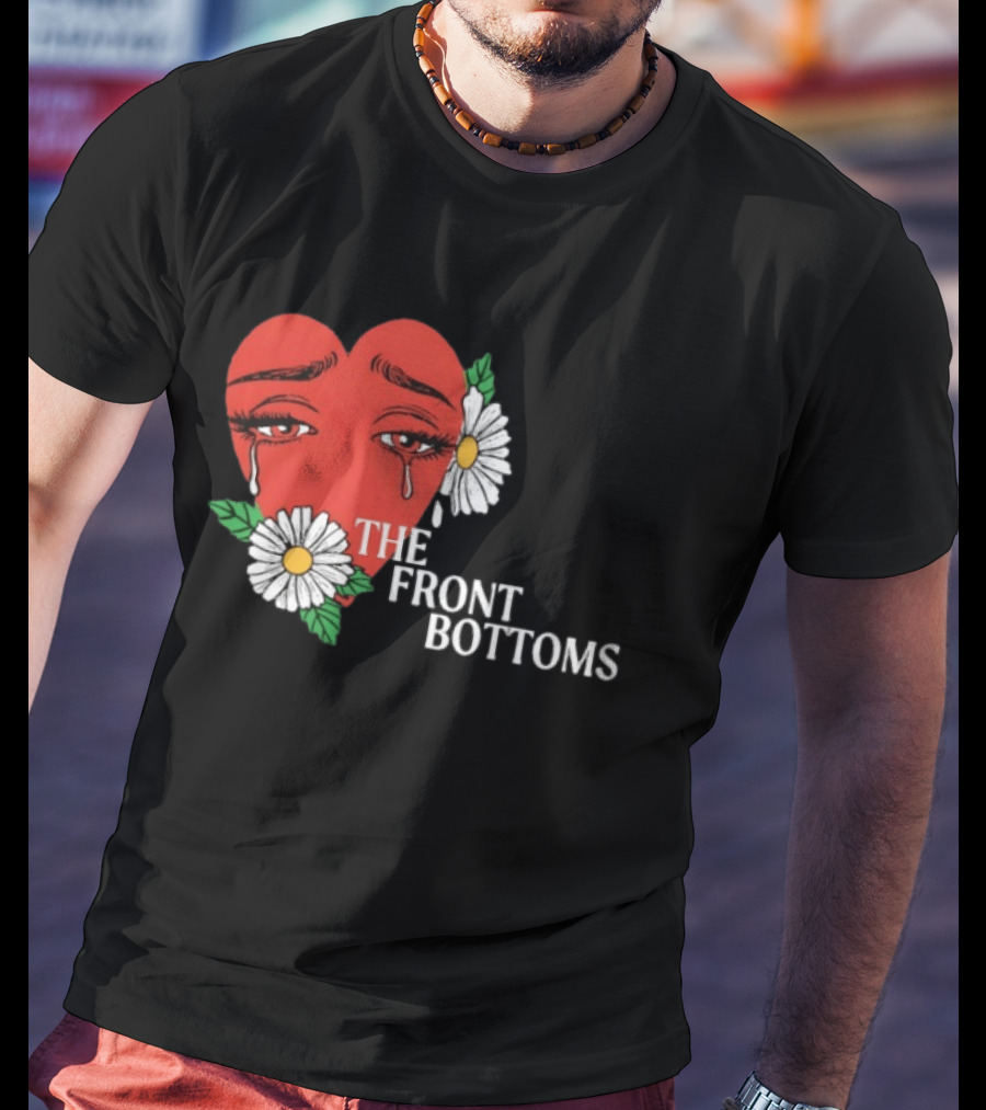 The Front Bottoms Heart With Crying Eyes And Daisies T-Shirt