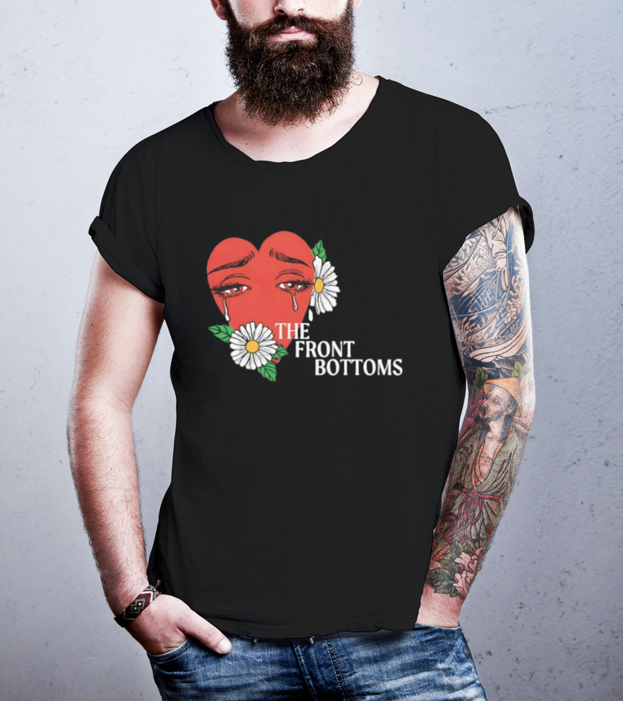 The Front Bottoms Heart With Crying Eyes And Daisies T-Shirt