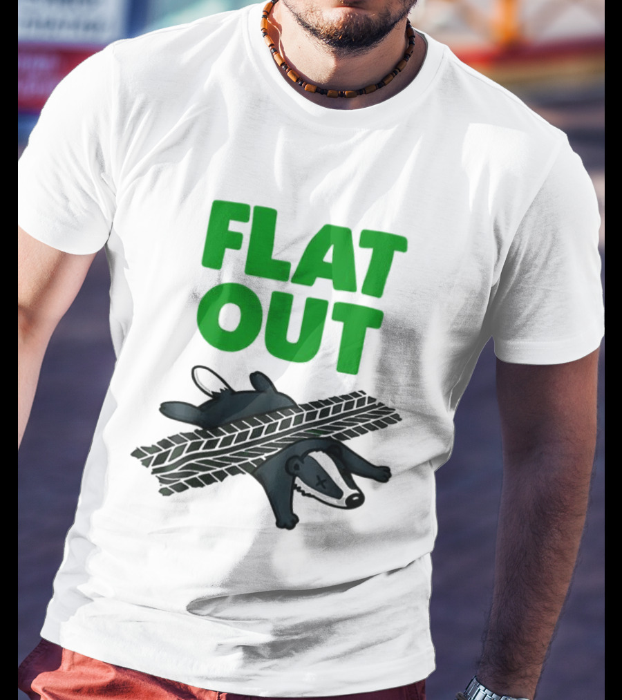 Flat Out Badger Roadkill Humorous T-Shirt