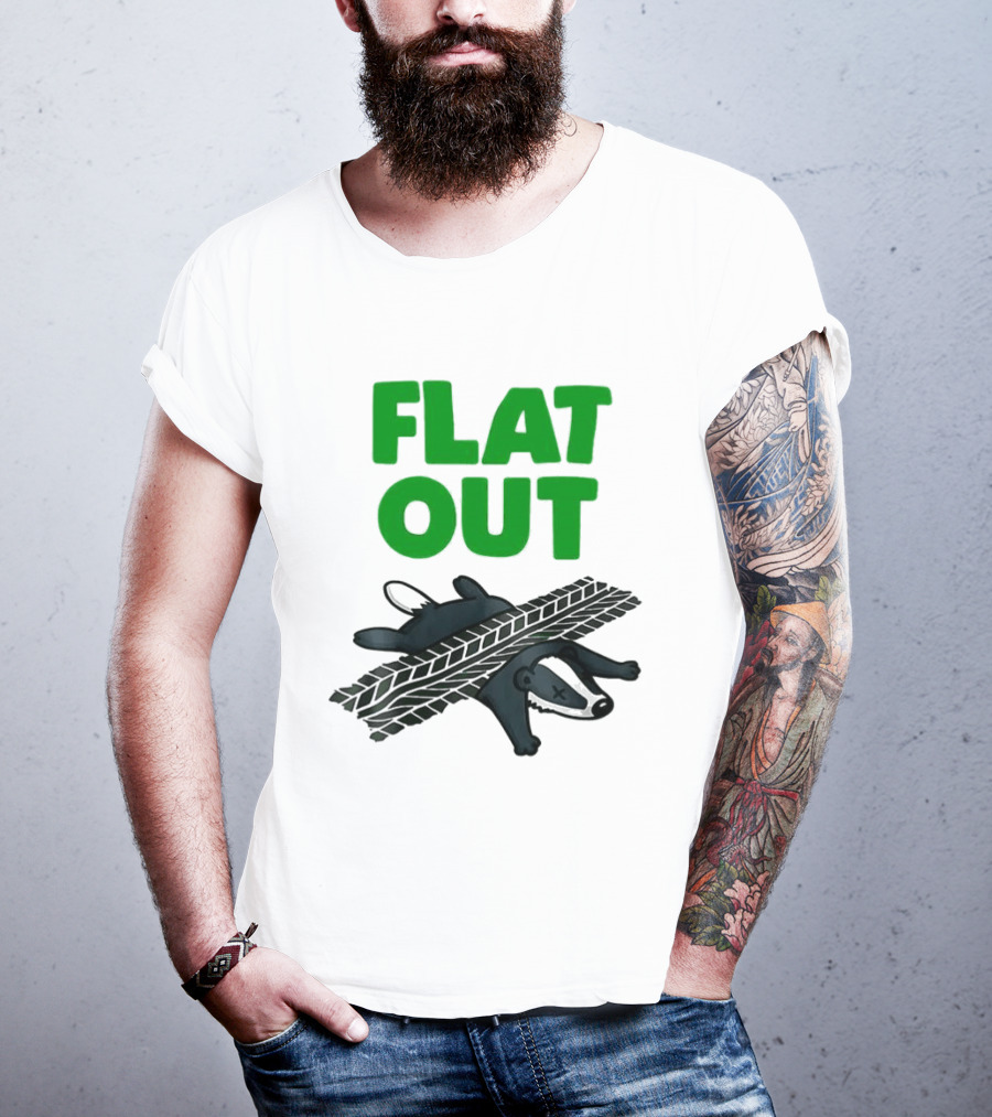 Flat Out Badger Roadkill Humorous T-Shirt