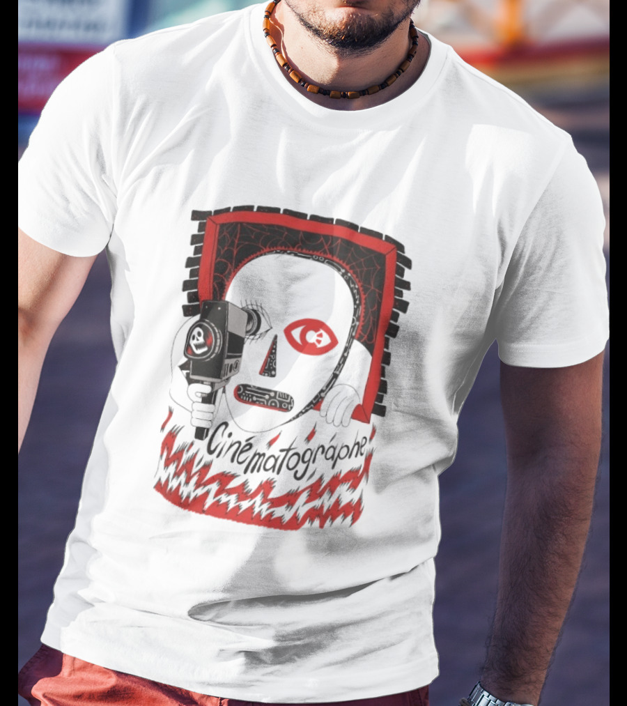 Cinématographe Peeping Tom Red Mask Camera T-Shirt