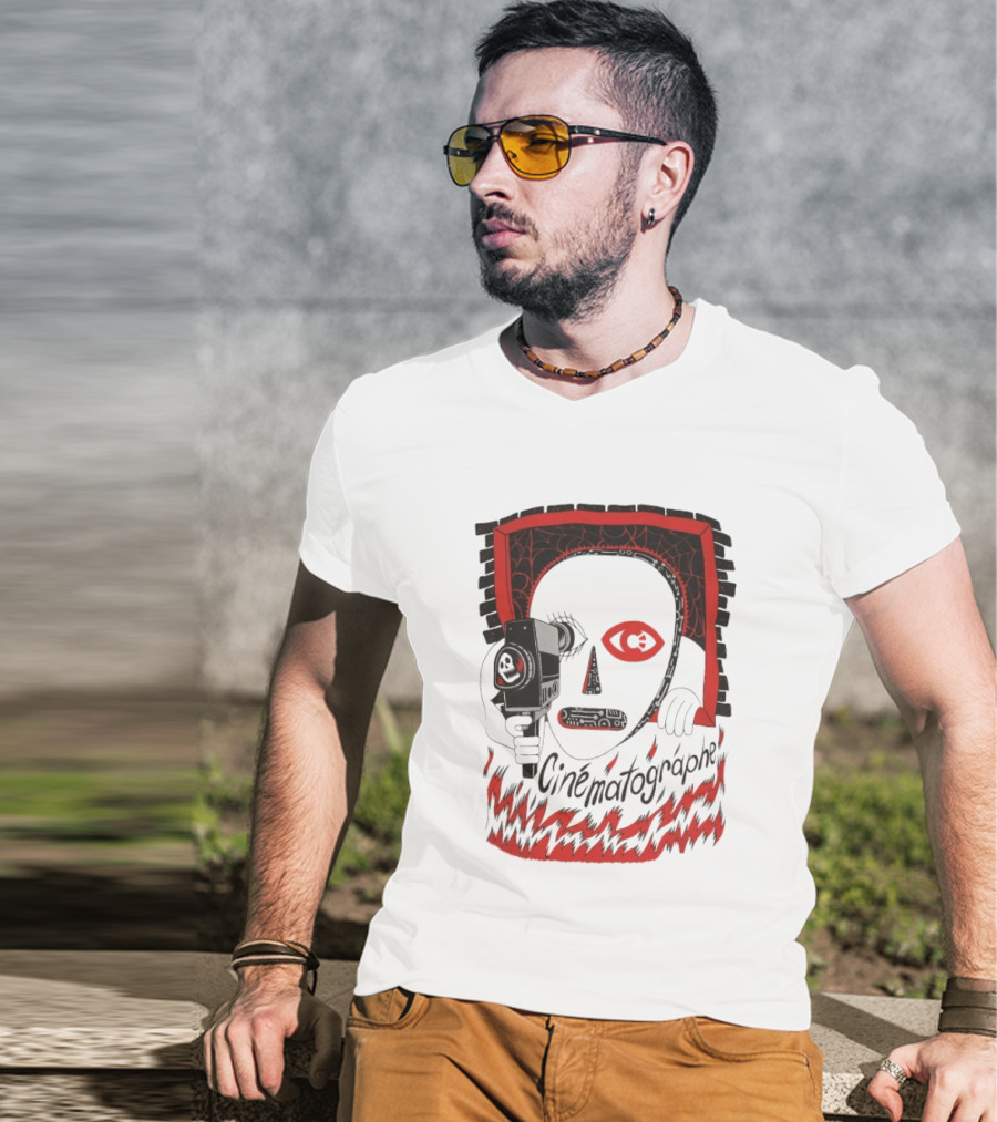 Cinématographe Peeping Tom Red Mask Camera T-Shirt
