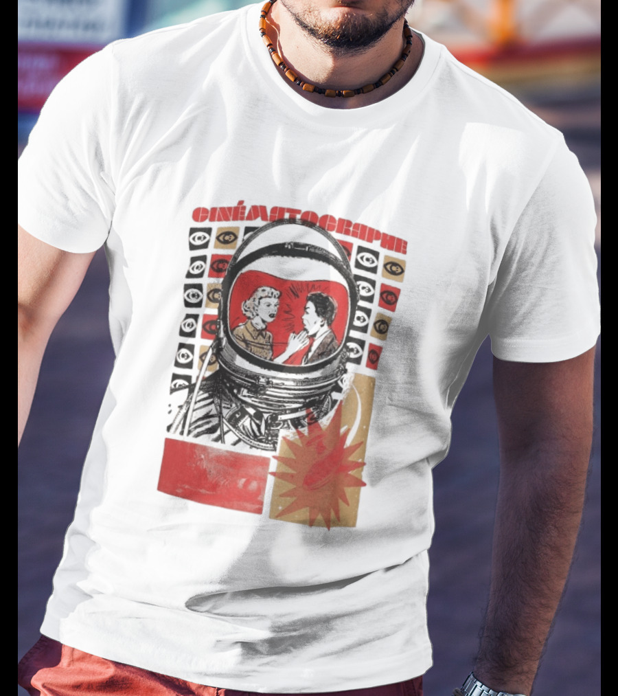 Cinématographe Pulp Fiction Astronaut Retro Sci Fi Pop T-Shirt