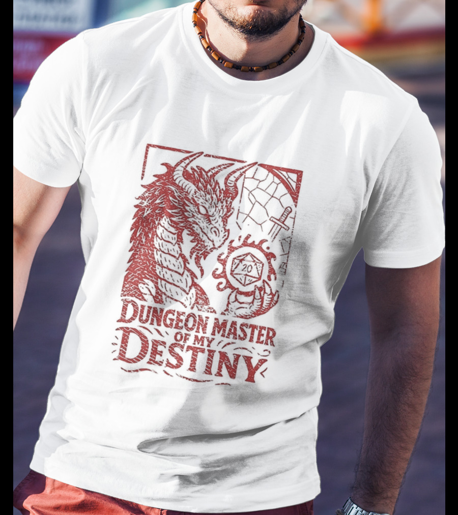 Dungeon Master Of My Destiny 20 Sided Dice Dragon Dungeons And Dragons T-Shirt