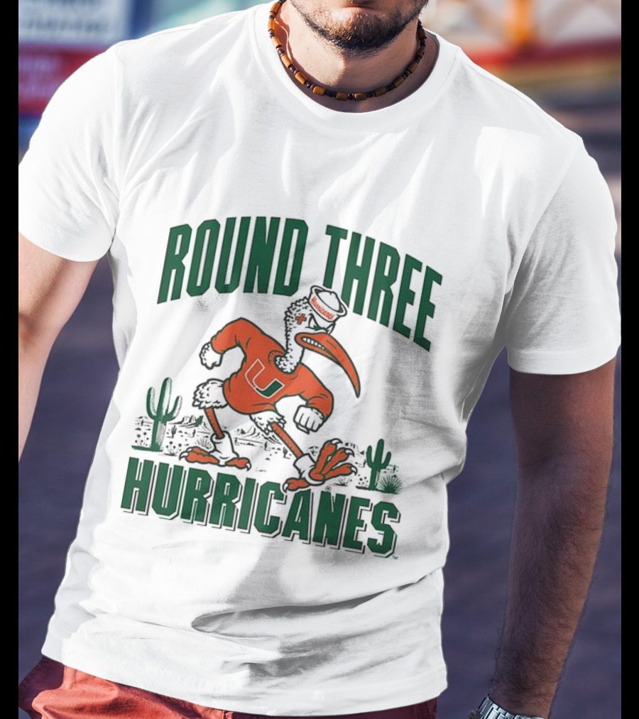 Miami Hurricanes Round Three Sebastian The Ibis NCAA T-Shirt
