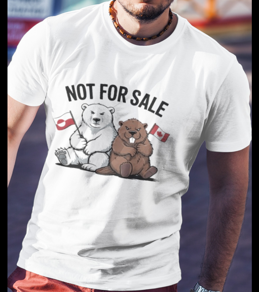 Not For Sale Greenland Canada Bears Flags T-Shirt
