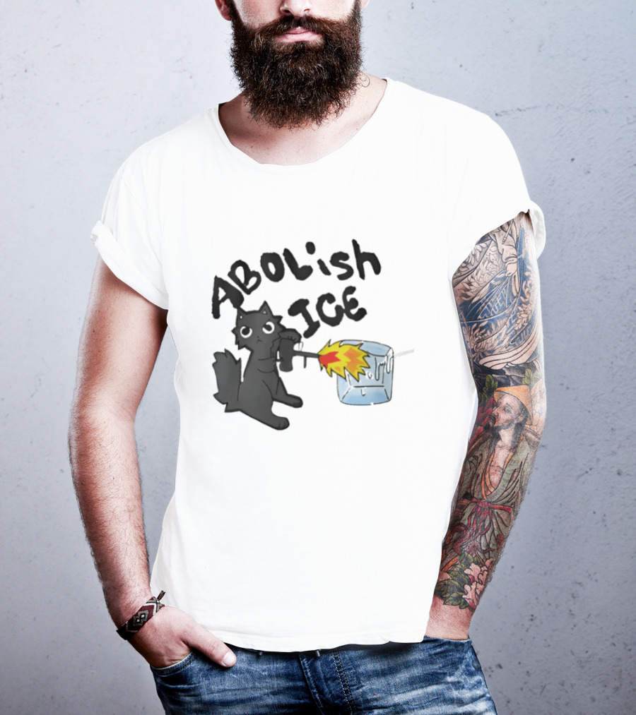 Abolish Ice Cat Torch Melting Cube T-Shirt