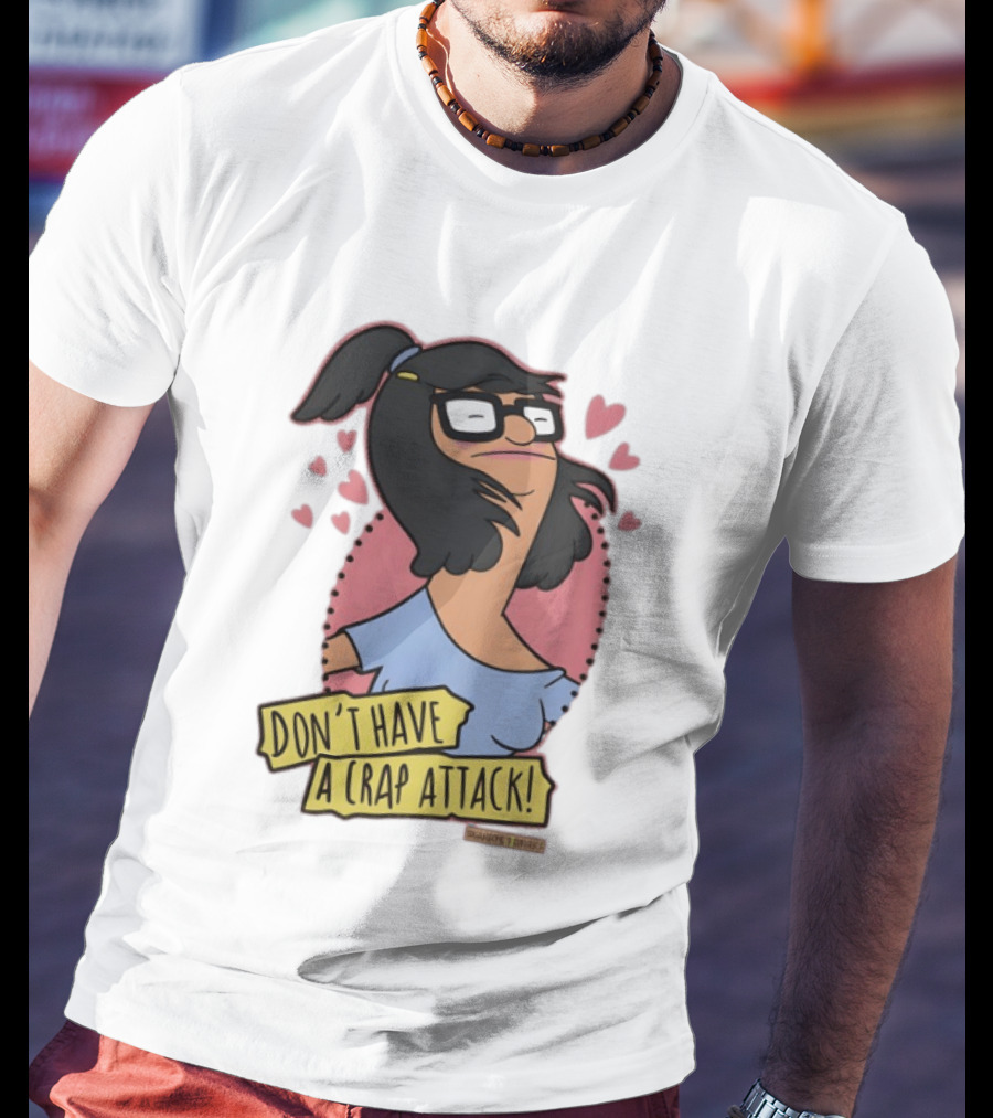 Bob's Burgers Don't Have A Crap Attack Character Graphic With Pink Hearts T-Shirt