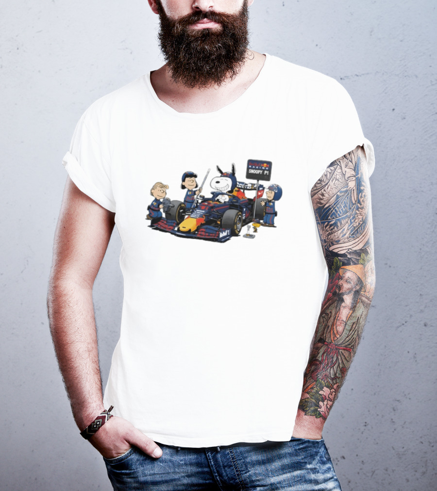 Red Bull Racing Snoopy P1 Peanuts Motorsport Pit Crew T-Shirt