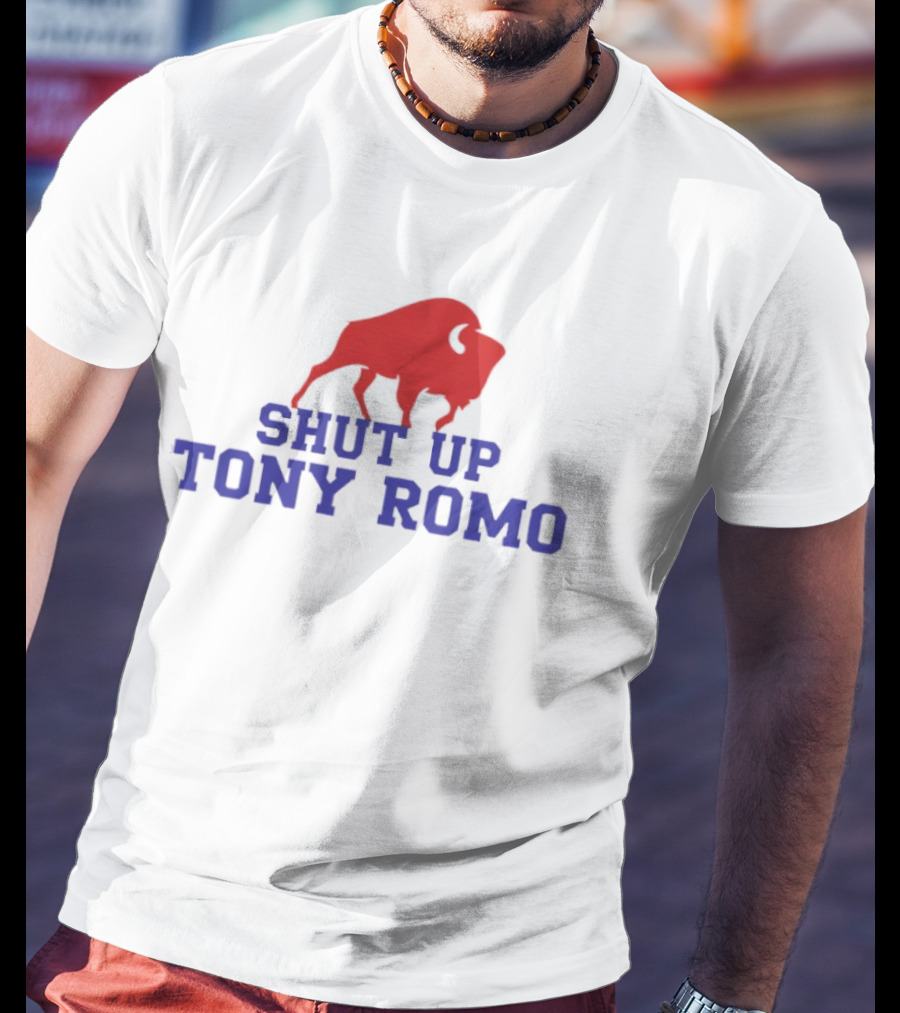 Shut Up Tony Romo Buffalo Bison Red Blue T-Shirt