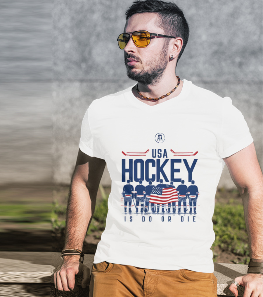 USA Hockey Is Do Or Die Players Flag Ice Skating Team With American T-Shirt