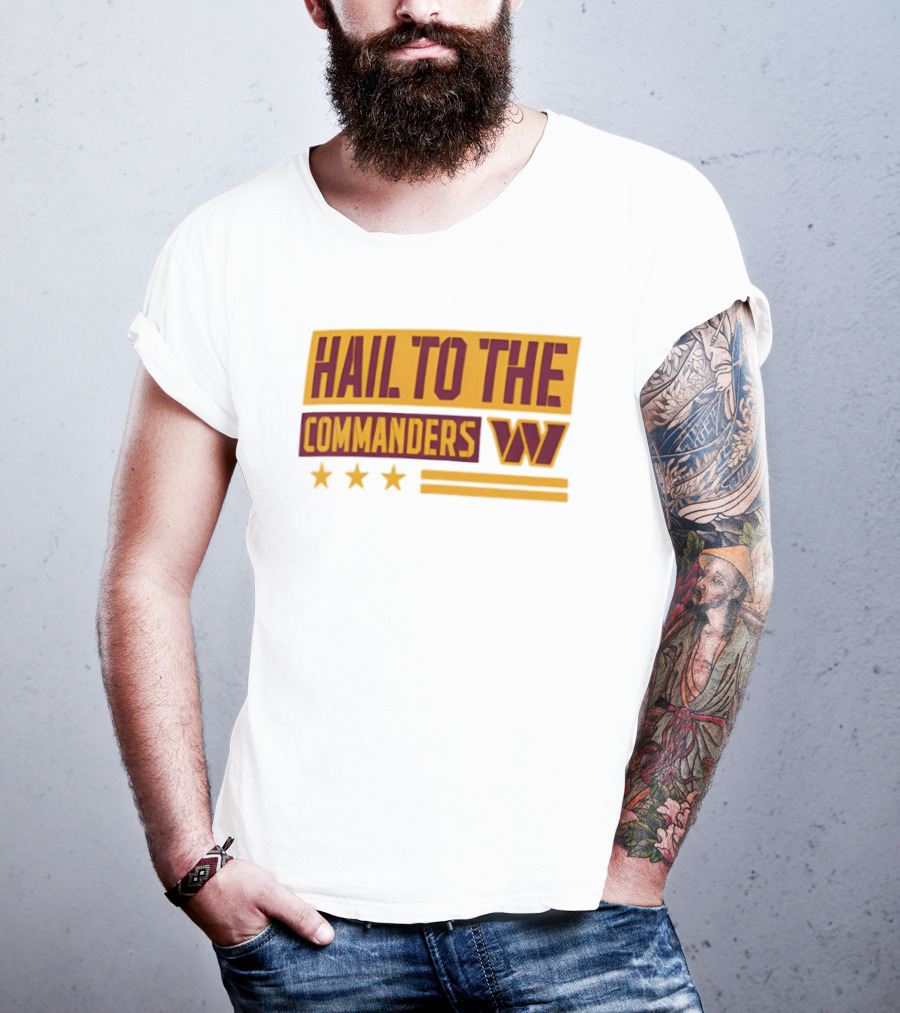 Washington Commanders Hail To The Commanders Fanatics Cream Team Archives T-Shirt