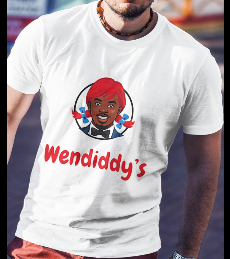 Wendiddy's Red Hair Blue Bow Pigtails T-Shirt