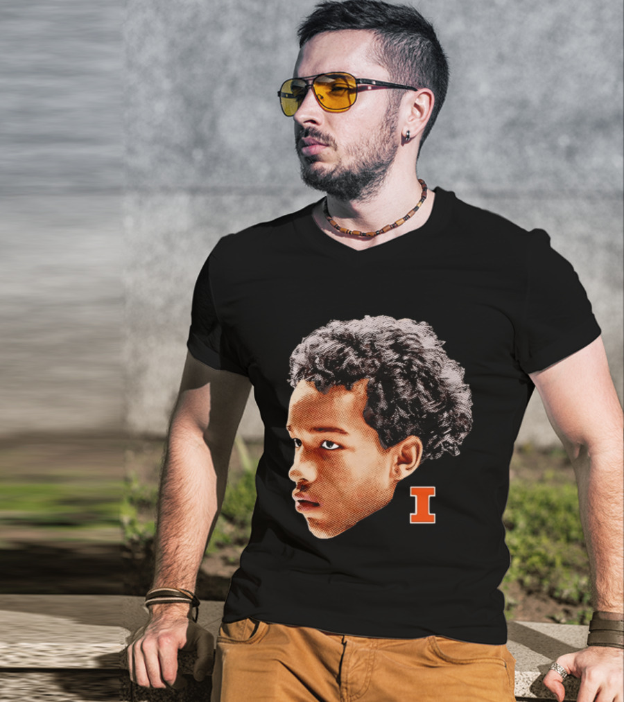Blake Fagbemi Illinois Fighting Illini Big Head Iconic I T-Shirt
