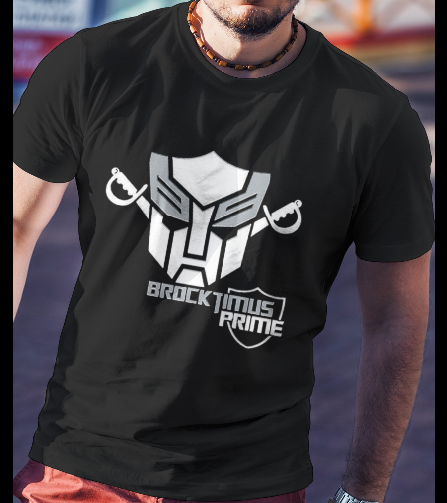 Brocktimus Prime Transformers Las Vegas Raiders Silver Shield T-Shirt