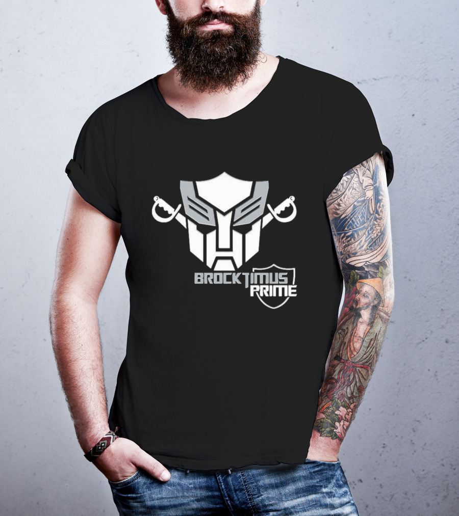 Brocktimus Prime Transformers Las Vegas Raiders Silver Shield T-Shirt