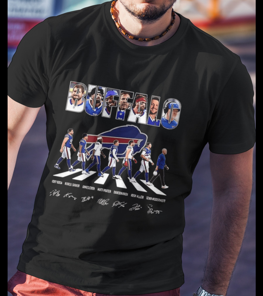 Buffalo Bills Team Walk 2026 Josh Allen Stefon Diggs Matt Milano Micah Hyde Sean McDermott T-Shirt